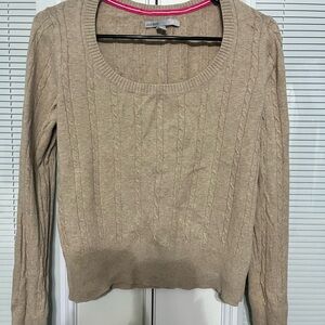 Old Navy Beige Cable Knit Sweater
